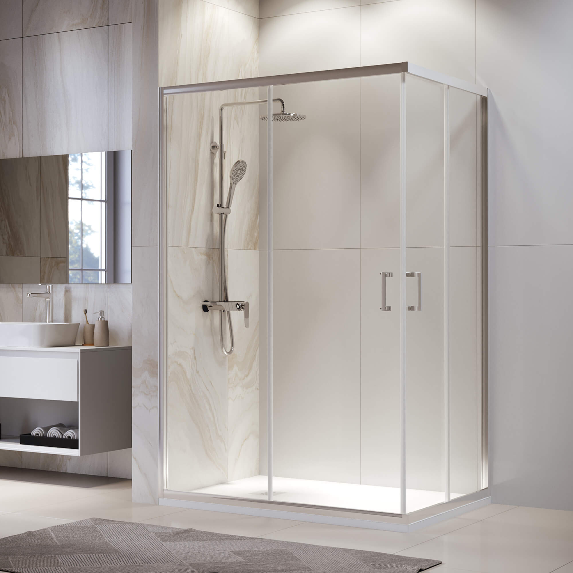 Душевой уголок RGW PA-246 (Прозрачное, 900x1000)