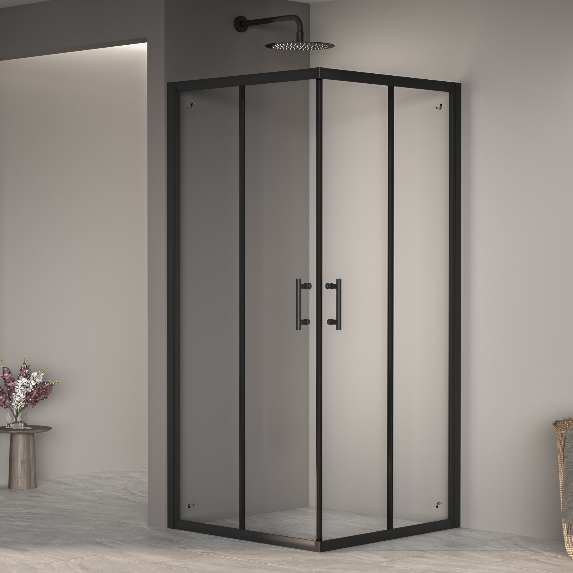 Душевой уголок RGW PA-31B (Прозрачное, 1000x1000)