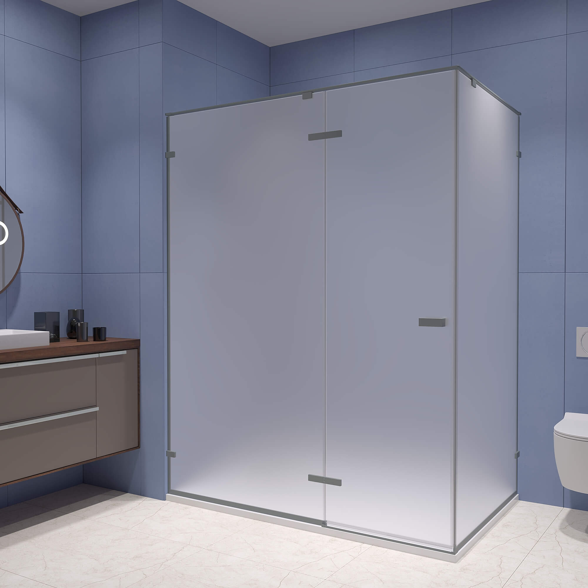 Душевой уголок RGW SV-040Gr (Матовое-Сатинат, 1000x900)