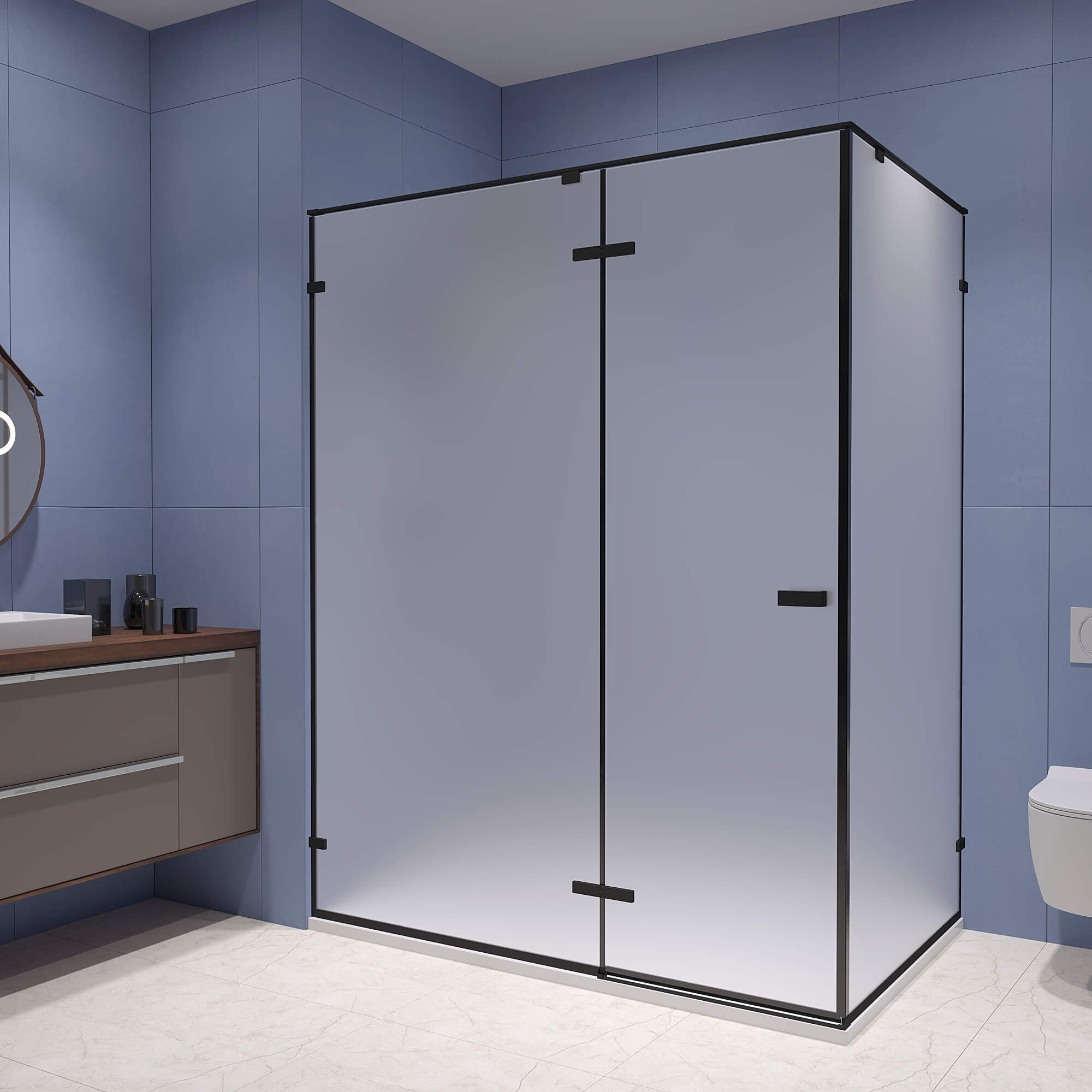 Душевой уголок RGW SV-040B (Матовое-Сатинат, 1000x900)